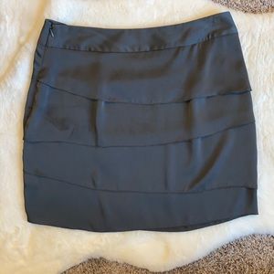 Tiered satin mini skirt